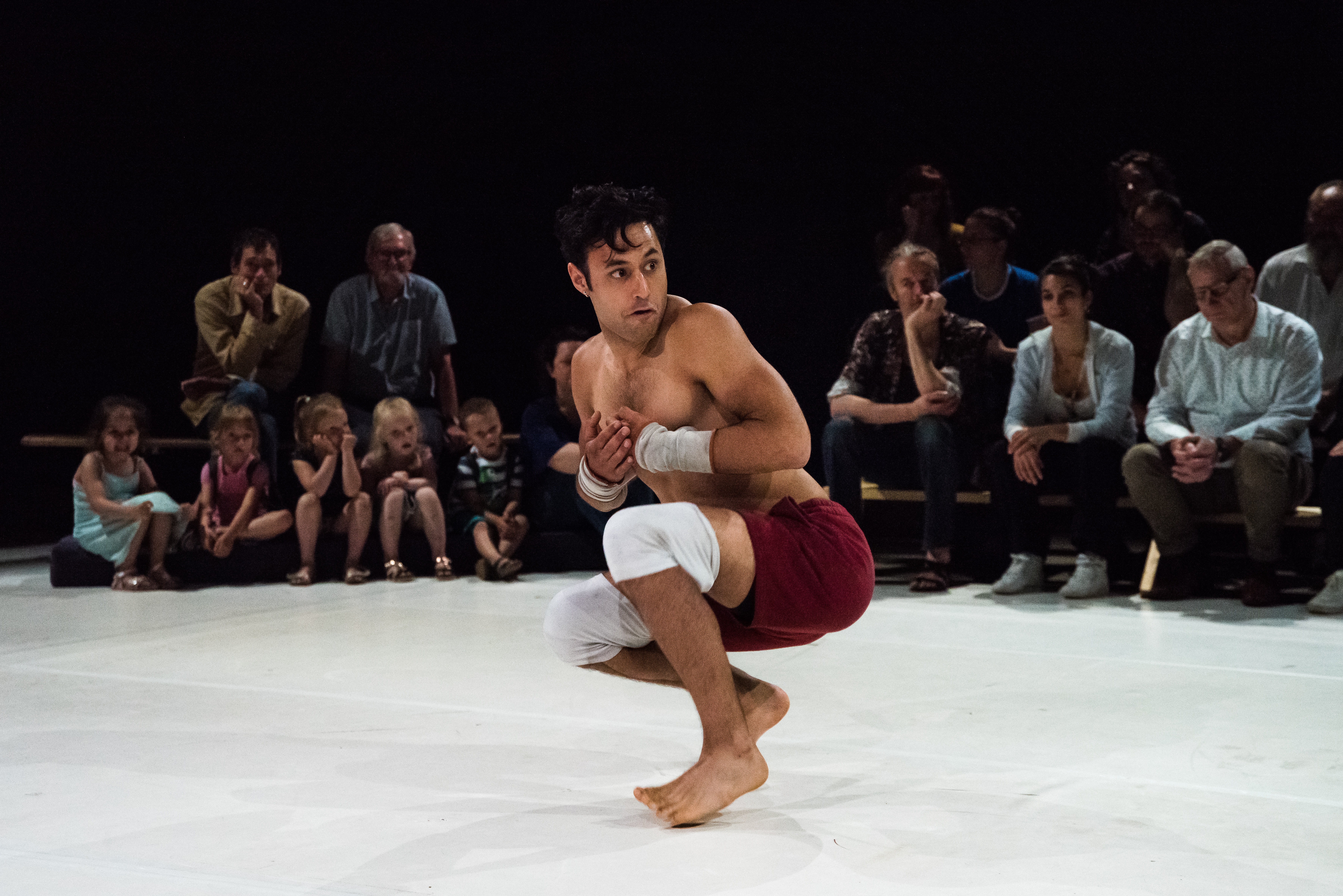 Neerpelt, Belgique, le 31 mai 2018. Grensgeval présente Murmur dans le cadre des preselections de Circus Next Platform.